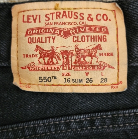 Levi Strauss Black Jeans Denim Black Washed Slim Size 16 W26 L28 - Picture 9 of 12